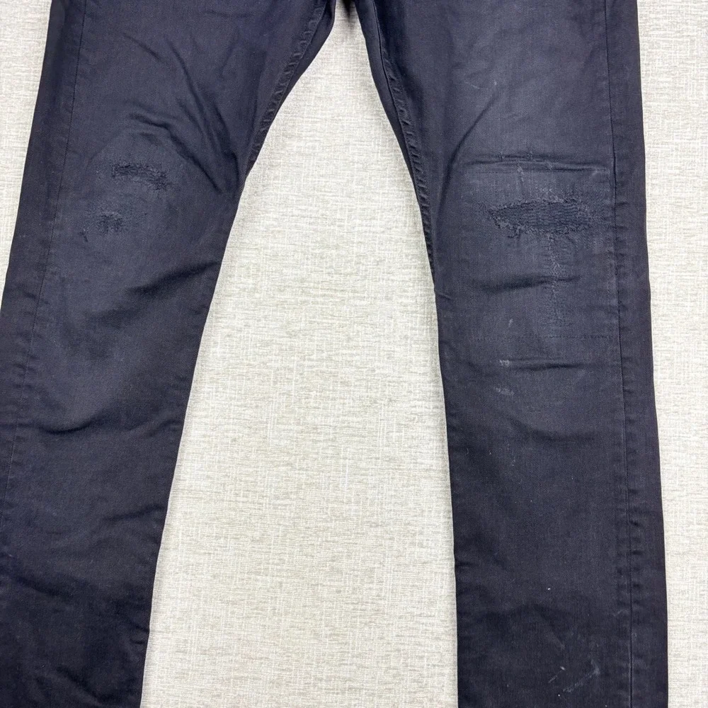 AllSaints Cigarette Distressed Slim Tapered Jeans Black W32 L30